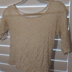 Gold 3/4 sleeve elegant shirt